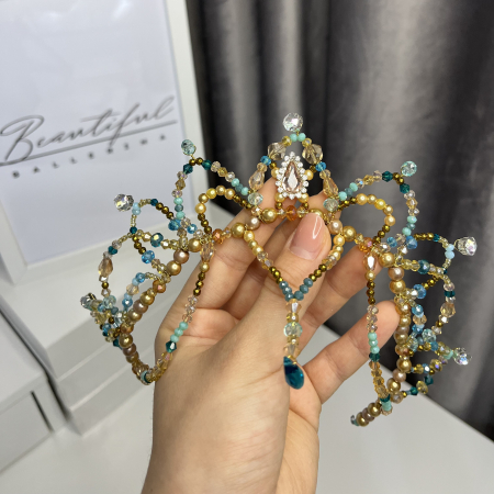 BB PRO TIARAS - Tiara gold & turquoise - Talisman