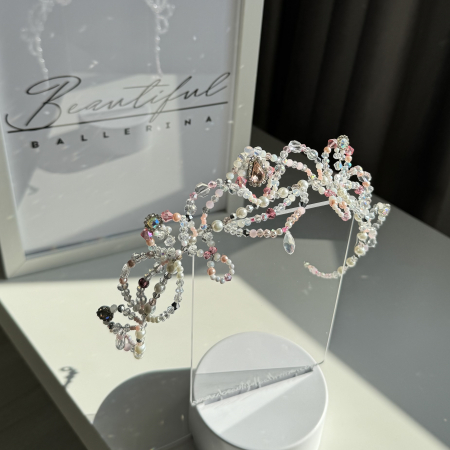Tiara Model - Etoile - white & light pink - Aurora [3]