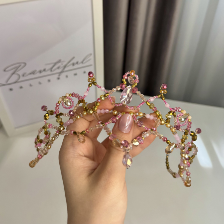 BB PRO TIARAS - Tiara Pink & Gold - Aurora - Sleeping Beauty
