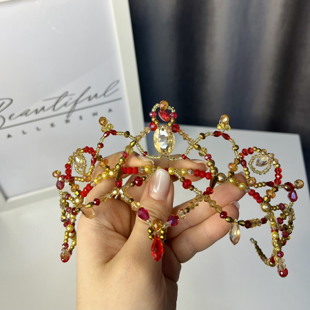 Tiara red & gold - Pas D’esclave - Gulnara [1]