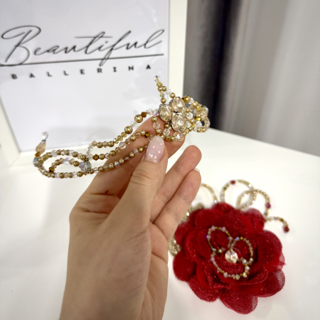 Tiara + Red Rose - gold & red - Paquita [0]