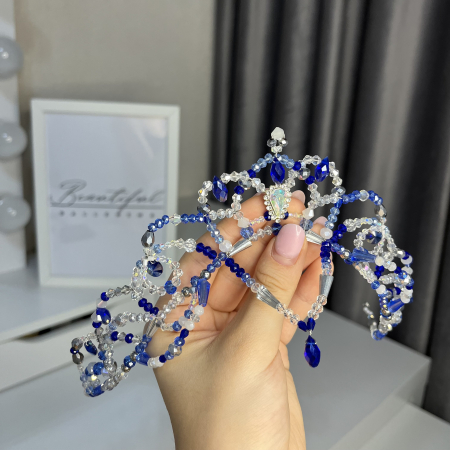 BB PRO TIARAS - Tiara Royal Blue & Silver - Grand Pas Classique