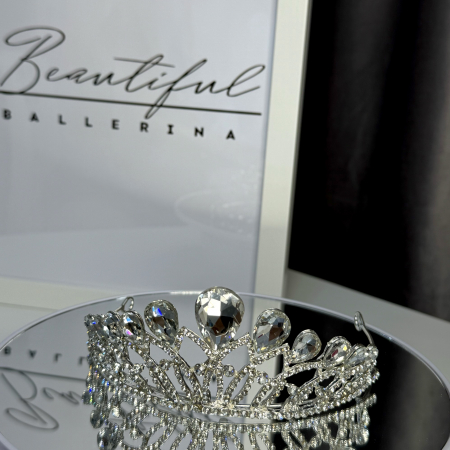 Tiara Standard - argintie - decorata cu cristale [6]