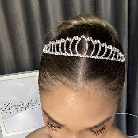 Tiare/Coronite Standard - Tiara Standard - argintie - decorata cu cristale