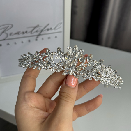 Tiara Standard - argintie - decorata cu cristale [6]
