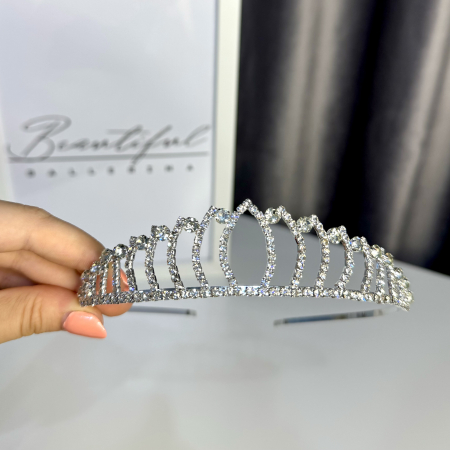 Tiara Standard - argintie - decorata cu cristale [1]