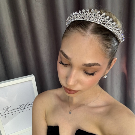 Tiare/Coronite Standard - Tiara Standard - argintie - decorata cu cristale