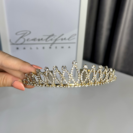 Tiara Standard - aurie - decorata cu cristale [2]