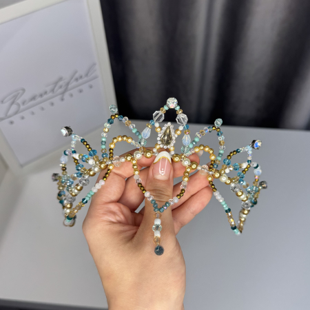 Tiara turquoise, white & gold - Medora [3]