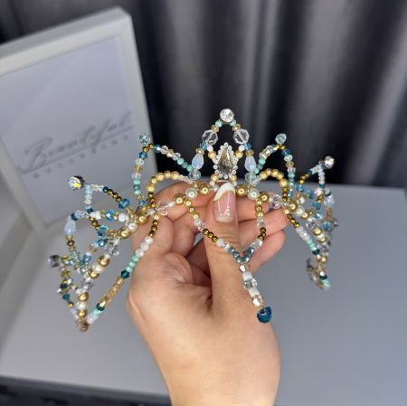 Tiara turquoise, white & gold - Medora [1]