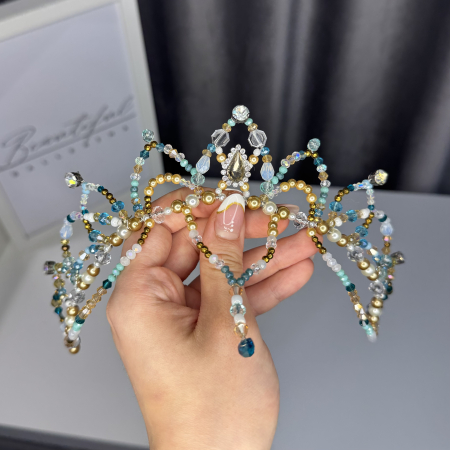 Tiara turquoise, white & gold - Medora [0]