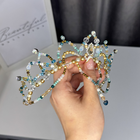 Tiara turquoise, white & gold - Medora [4]