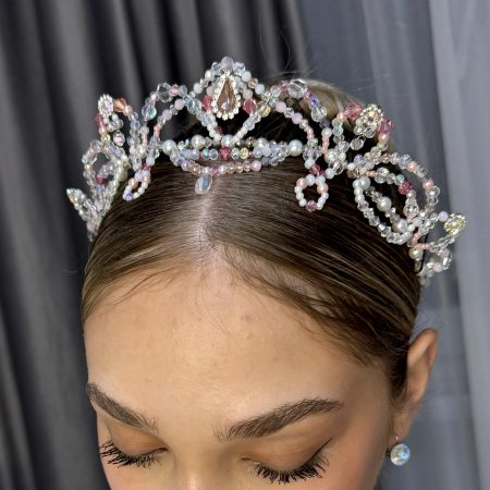 Tiara Model - Etoile - white & light pink - Aurora [2]