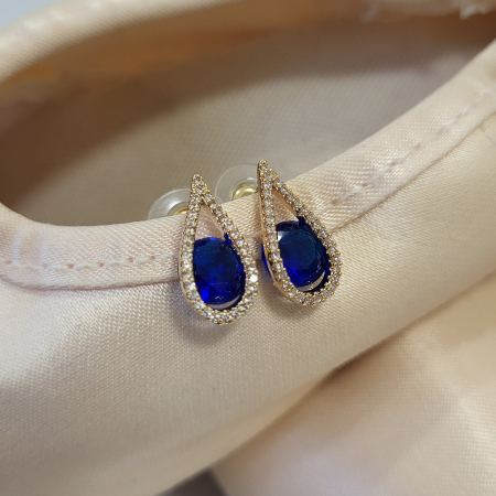 Shine on Stage - Variation Earrings - Blue/Gold