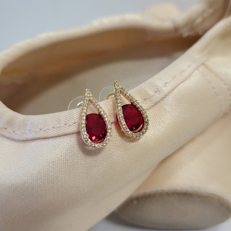 Shine on Stage - Variation Earrings - Red/Gold