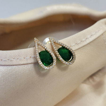 Cercei - Variation Earrings - Green/Gold