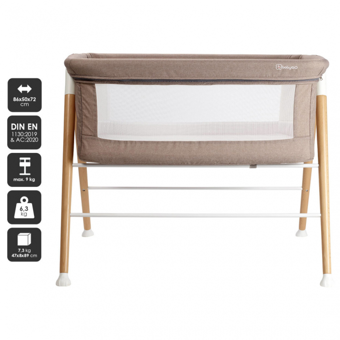 BabyGo - Patut cu cadru din Lemn Goodnight Beige [6]