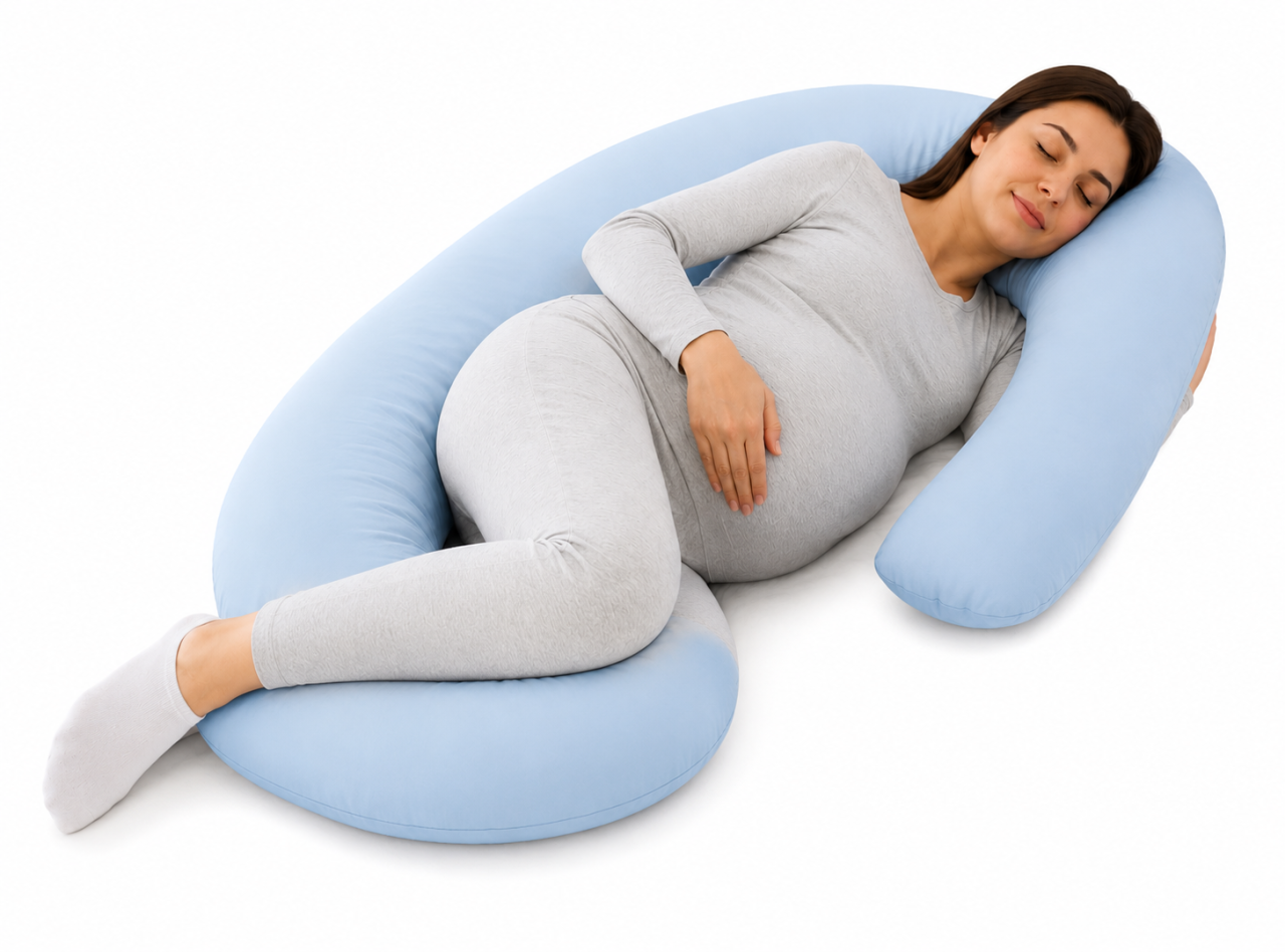 Perna pentru gravide si alaptare husa bleu in forma cifrei 9 Bebedeco [3]