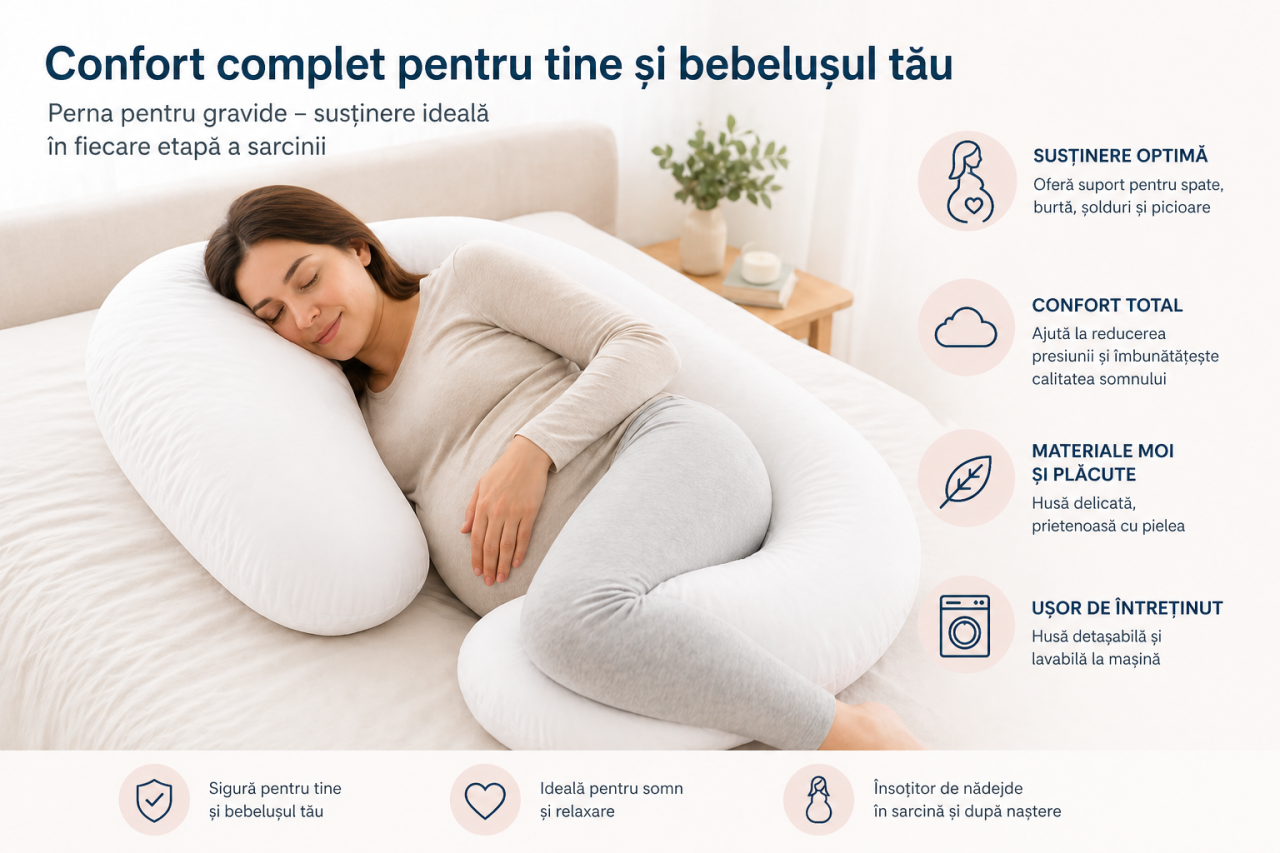 Perna gravide multifunctionala in forma literei C BEBEDECO [11]