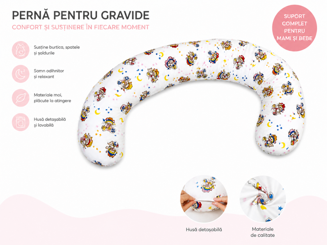 Perna gravide multifunctionala in forma literei C BEBEDECO [2]