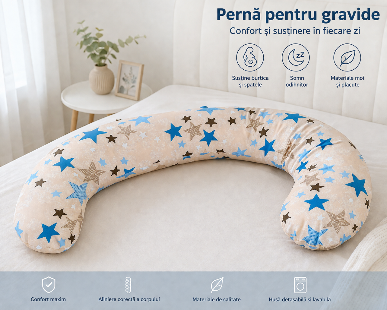 Perna gravide multifunctionala in forma literei C BEBEDECO [4]