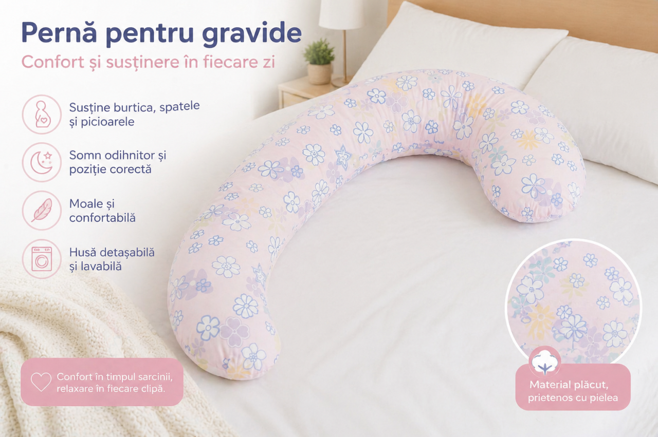 Perna gravide multifunctionala in forma literei C BEBEDECO [2]