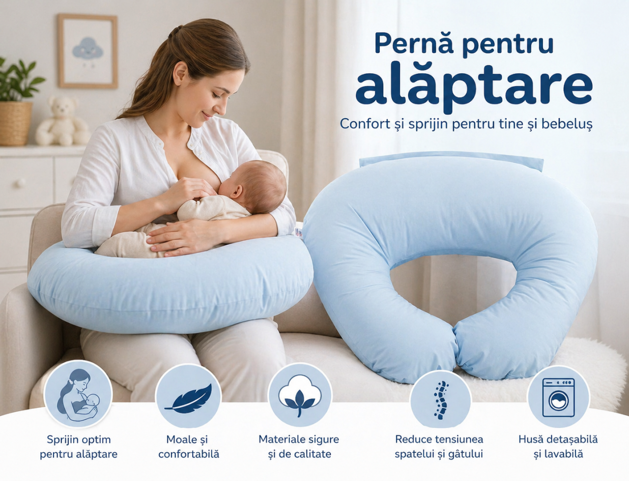 Perna pentru alaptat Bleu BEBEDECO [2]