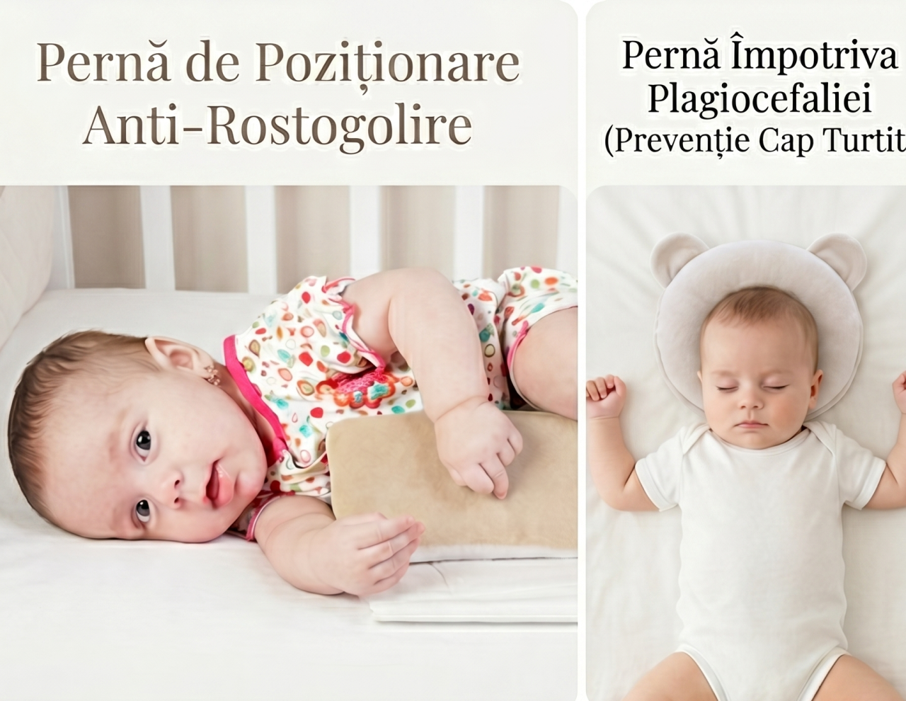 Set perne bebe - Perna plagiocefalie bebe si Perna anti rasturnare BEBEDECO [5]