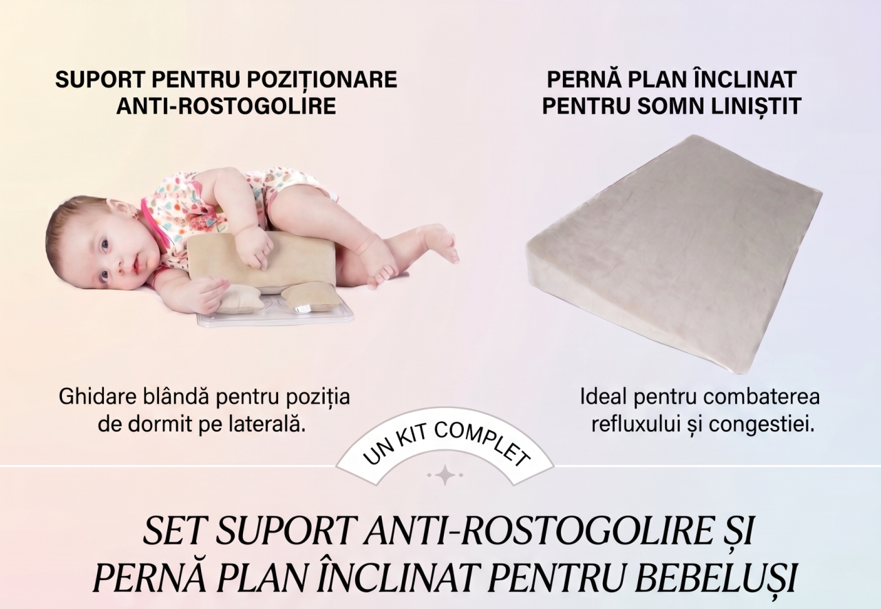 Set perne bebelusi - Perna pozitionare bebe anti rasturnare si Perna Plan inclinat anti reflux [2]