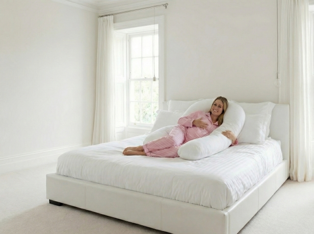 Set perne gravide - Perna gravide 3 in 1 BEBEDECO culoare ALB si Perna colac epiziotomie si hemoroizi bej [5]