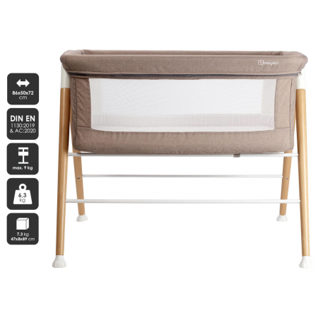 BabyGo - Patut cu cadru din Lemn Goodnight Beige [5]