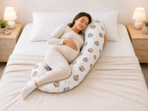 Perna gravide 3 in 1 Cifra 9 BEBEDECO - Perna gravide 3 in 1 husa alba in forma cifrei 9 Bebedeco
