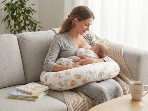 OFERTE SPECIALE - Perna gravide multifunctionala in forma literei C BEBEDECO