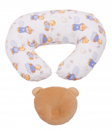 Perne anti-reflux anti-regurgitare anti-rostogolire pentru bebelusi BEBEDECO - Set perne bebelusi Perna pentru alaptat Bee Friends si Perna plagiocefalie