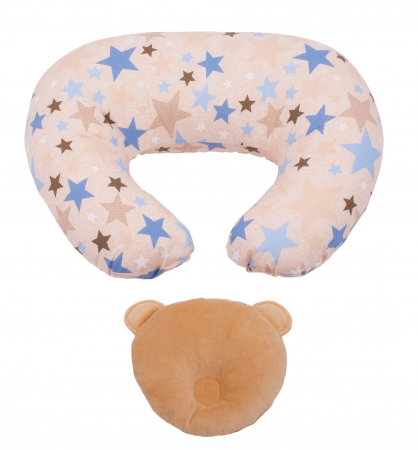 Perne anti-reflux anti-regurgitare anti-rostogolire pentru bebelusi BEBEDECO - Set perne bebelusi Perna pentru alaptat Summer Nights si Perna plagiocefalie