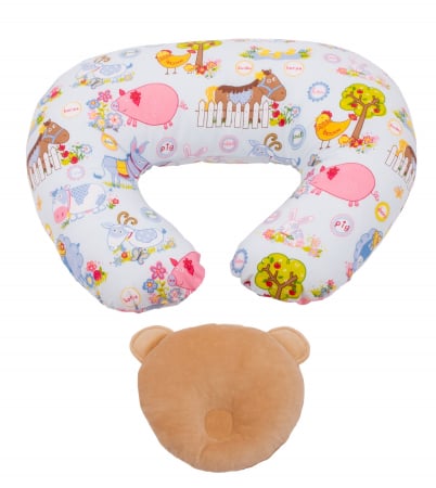 Perne anti-reflux anti-regurgitare anti-rostogolire pentru bebelusi BEBEDECO - Set perne bebelusi Perna pentru alaptat Ferma animalelor si Perna plagiocefalie