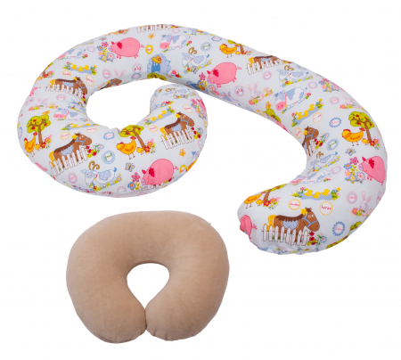 Perne gravide 3 in 1 in forma Cifrei 9 BEBEDECO - Set perne gravide - Perna gravide 3 in 1 BEBEDECO Ferma animalelor si Perna colac epiziotomie si hemoroizi bej