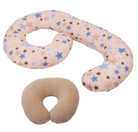 Perne gravide 3 in 1 in forma Cifrei 9 BEBEDECO - Set perne gravide - Perna gravide 3 in 1 BEBEDECO Summer Night si Perna colac epiziotomie si hemoroizi bej