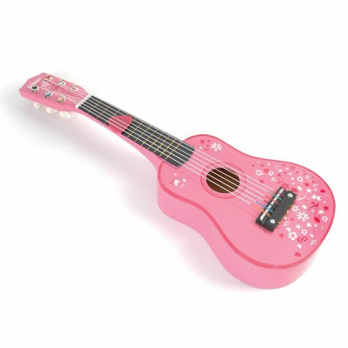 Chitara din lemn pentru copii - Roz [1]