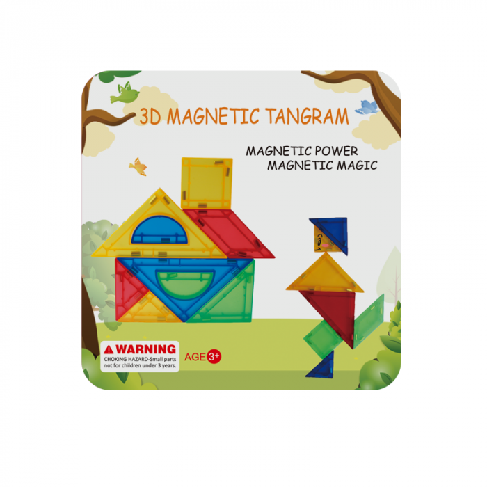 Joc de constructie magnetic - Tangram (9 piese) [1]