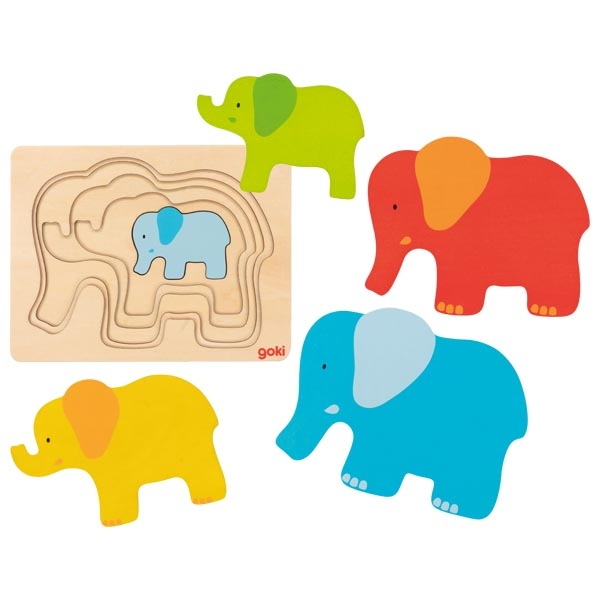 Puzzle incastru - Elefanti [1]