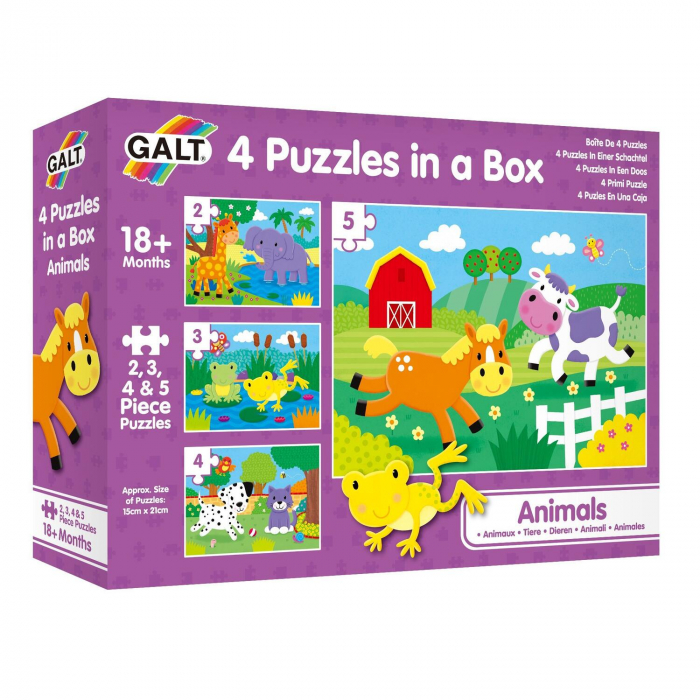 Set 4 puzzle-uri - Animalute (2, 3, 4, 5 piese) [2]