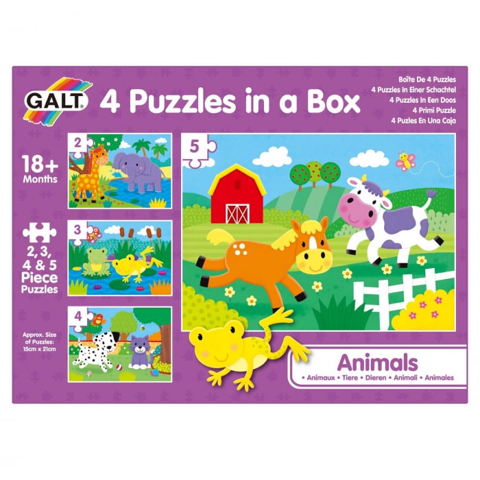 Set 4 puzzle-uri - Animalute (2, 3, 4, 5 piese) [3]
