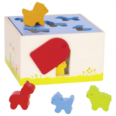 Cutie de lemn cu sortare forme animalute - Set educativ multicolor [0]