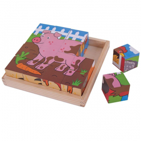 Puzzle cubic - Animalute de la ferma [1]