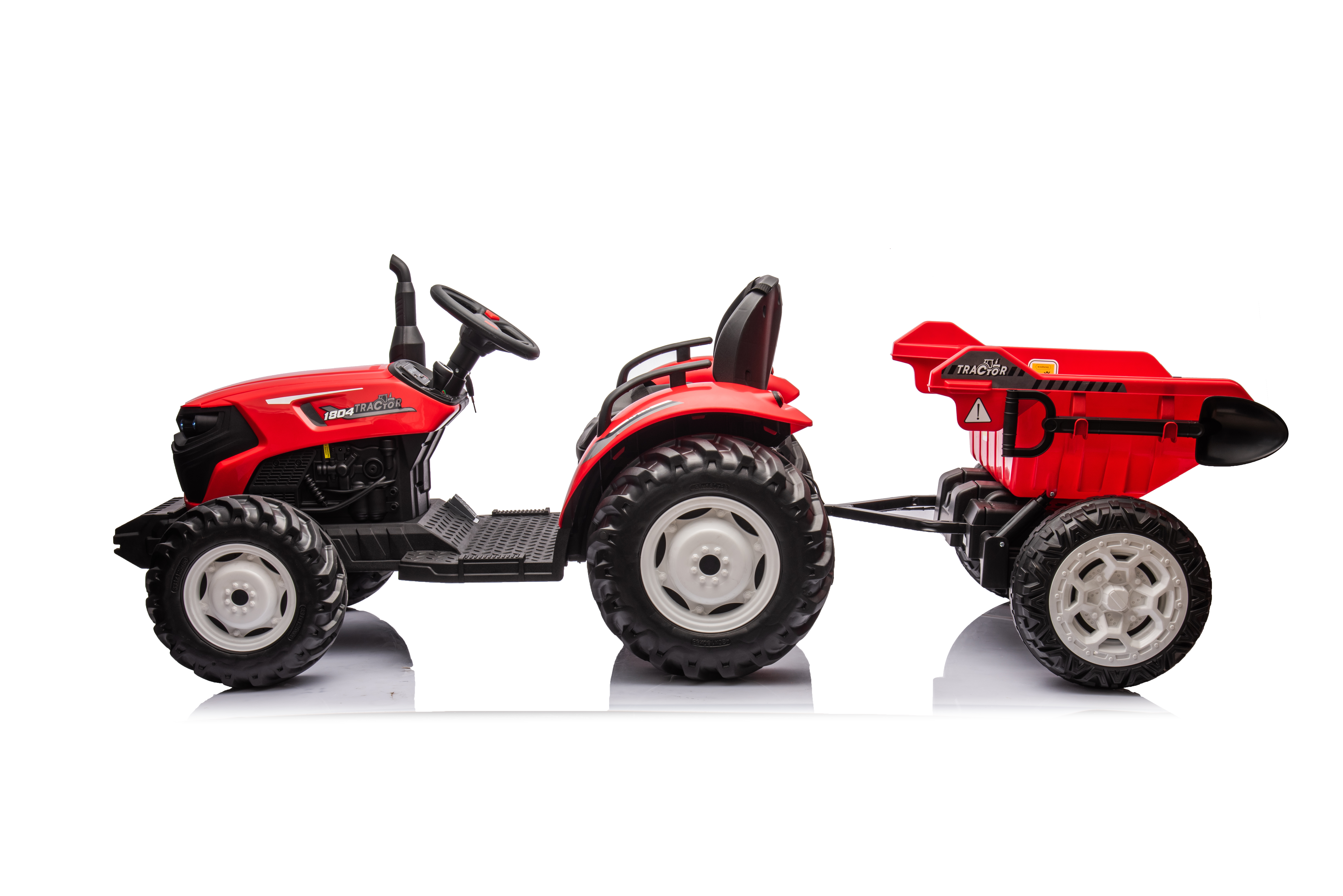 Tractor Electric HC-306 Rosu cu Remorca 24V, pentru Copii 3 ani+ [3]