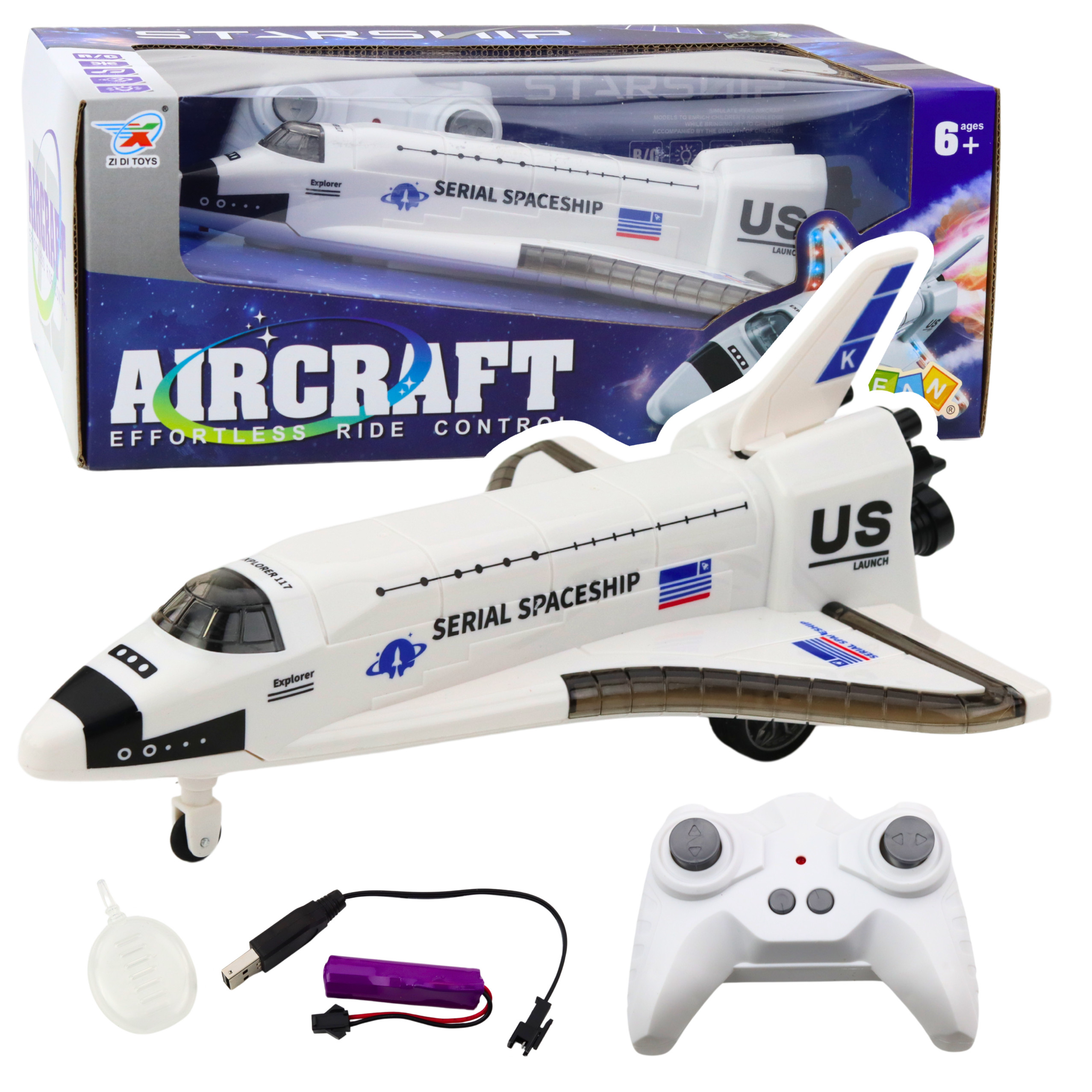 Barci R/C - Nava spatiala cu telecomanda, lumini, sunete si fum, 6 ani+
