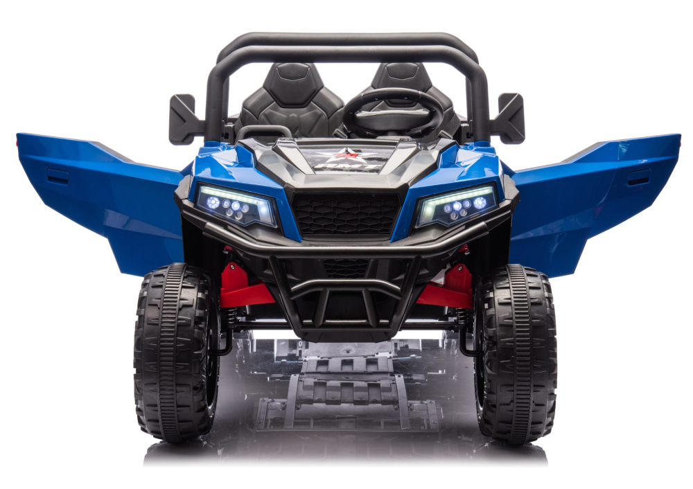 Masinuta electrica 6 roti XB-1038A 4x4 Off-Road pentru copii, 24V 7Ah, 4 motoare 200W, telecomanda, roti EVA, scaun piele, ALBASTRU, 3-8 ani [6]