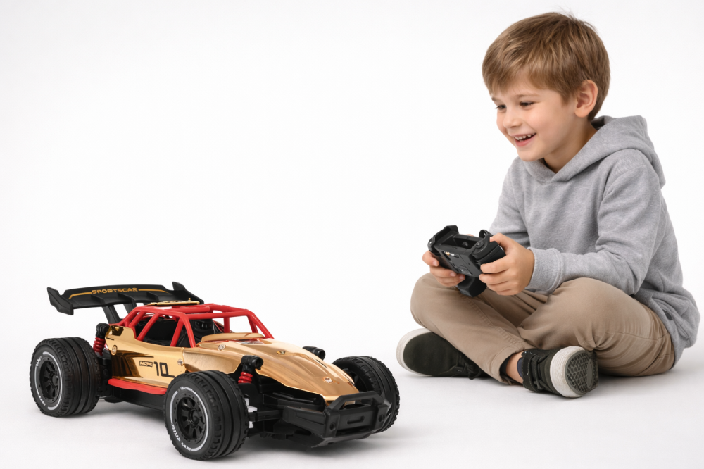 Mașină RACING 01 Gold cu telecomandă – RC pentru copii 6+ BEBEBLUL [7]