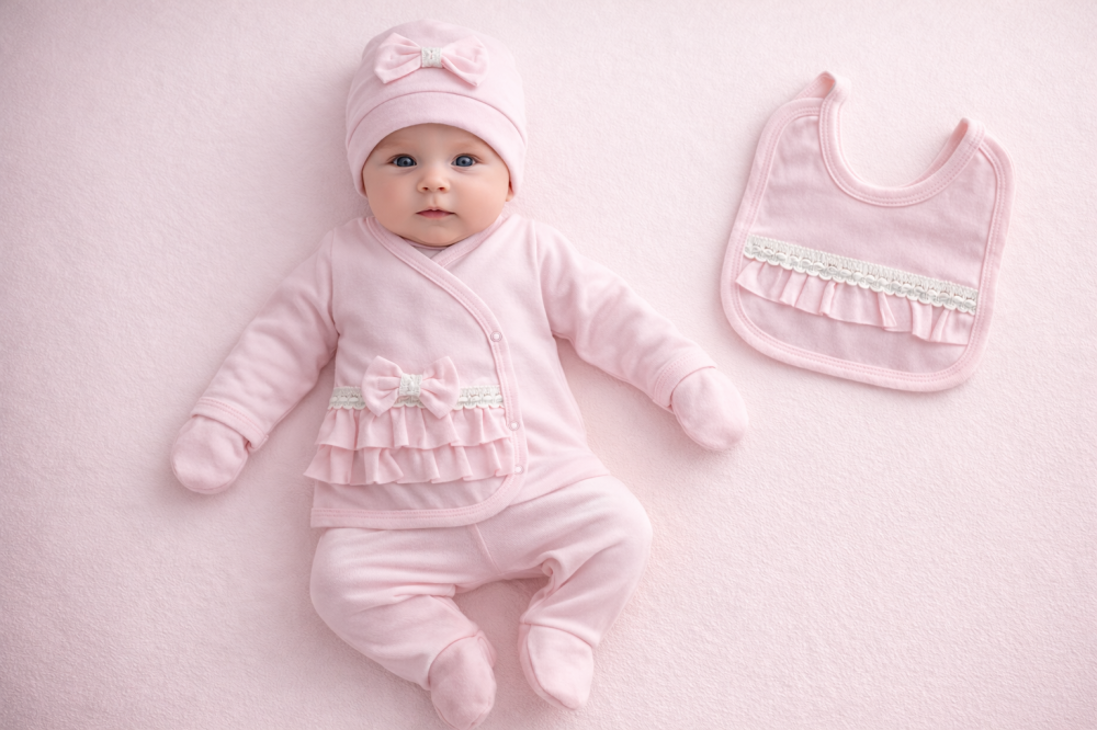 Costum Serde Baby 0-3 luni 5 piese cu volanase [2]